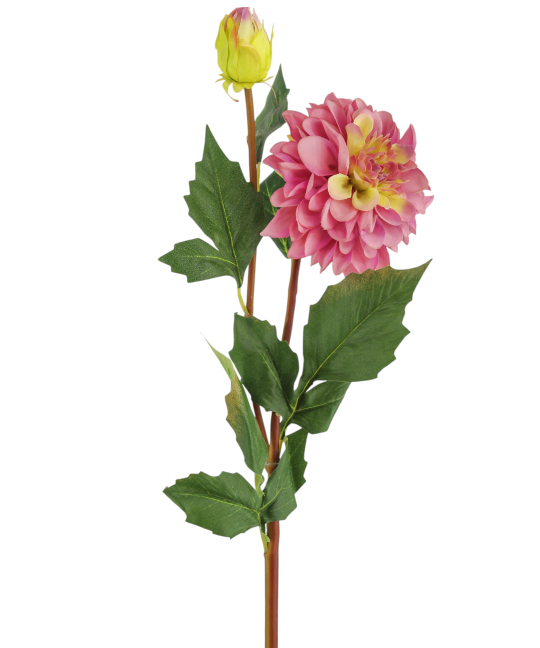 Duo de dahlias artificiels
