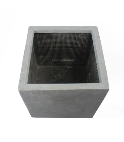 Grand pot carré gris clair