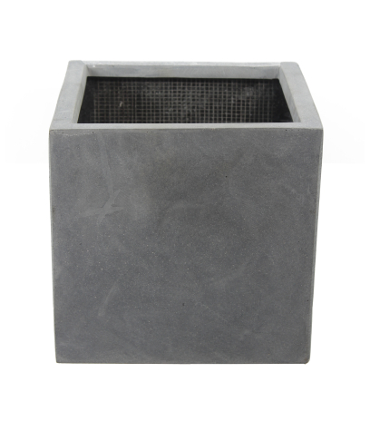 Grand pot carré gris clair