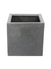 Grand pot carré gris clair