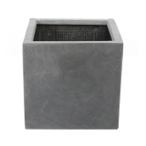 Grand pot carré gris clair