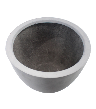 Grand pot rond béton gris