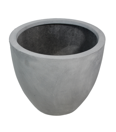 Grand pot rond béton gris