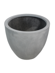 Grand pot rond béton gris