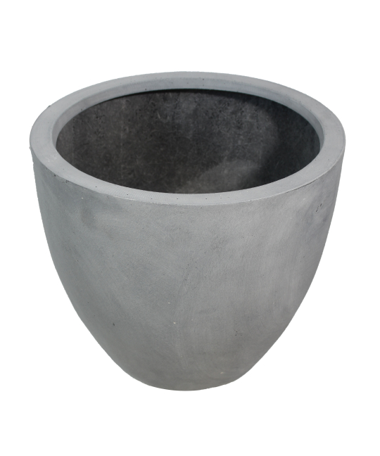 Grand pot rond béton gris