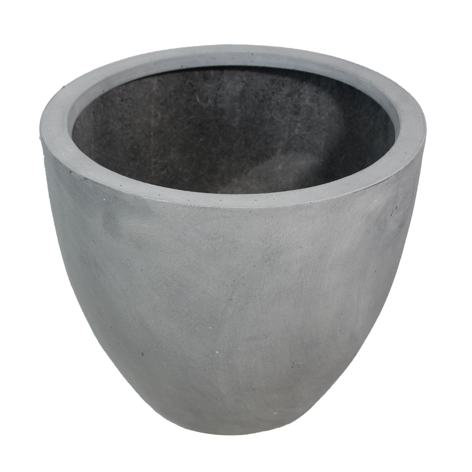 Grand pot rond béton gris
