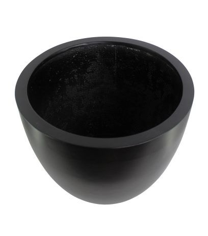 Grand pot rond noir en fibre