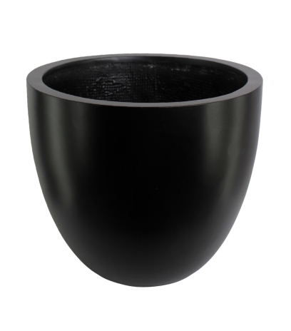 Grand pot rond noir en fibre