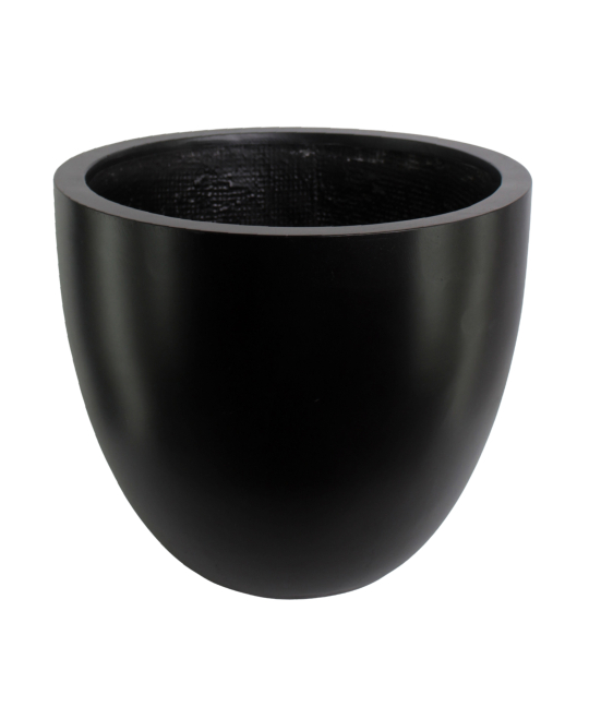 Grand pot rond noir en fibre