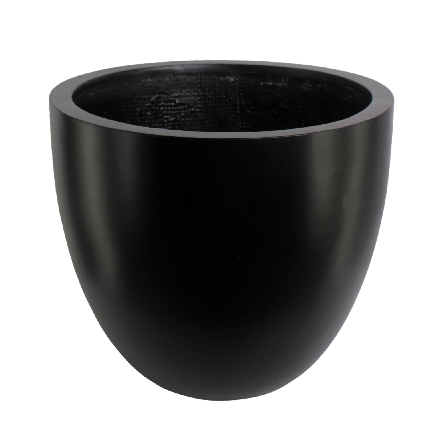 Grand pot rond noir en fibre