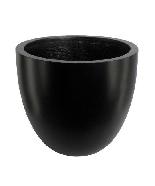 Grand pot rond noir en fibre