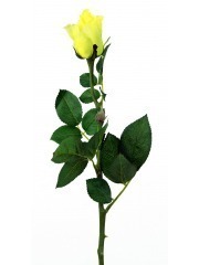 Rose artificielle jaune bouton