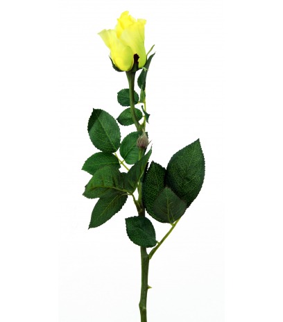 Rose artificielle jaune bouton