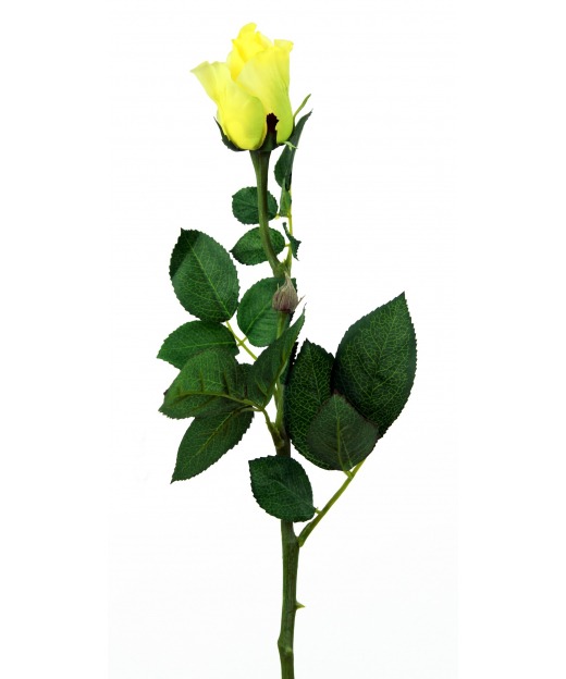 Rose artificielle jaune bouton