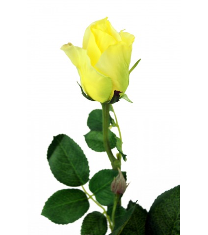Rose artificielle jaune