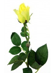 Rose artificielle jaune bouton