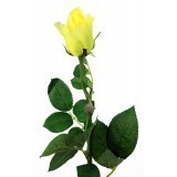 Rose artificielle jaune bouton