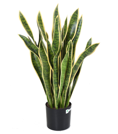 Sansevieria artificiel large vert et jaune