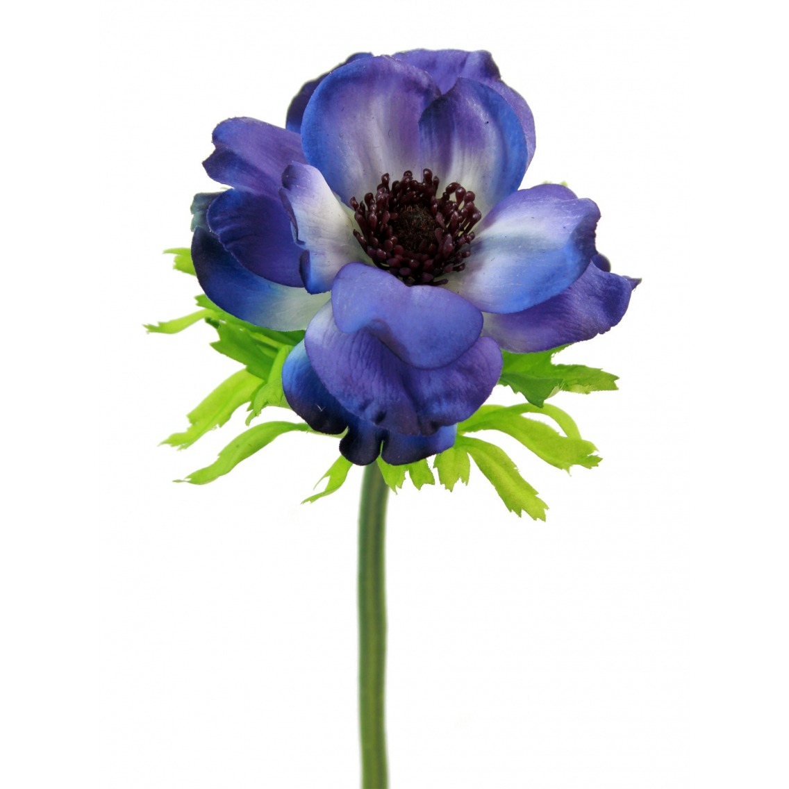 Fleur anémone artificielle bleue 35 cm - Anémones artificielles -  Artiplantes