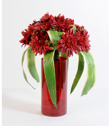 Fleur de gerbera rouge artificielle