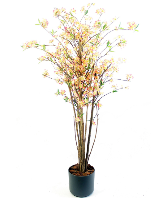 Grand Cerisier Japonais Artificiel Blanc (120x100cm) - Décoration Intérieure/extérieure Durable Et Réaliste