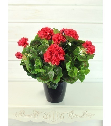 Grand géranium artificiel rouge
