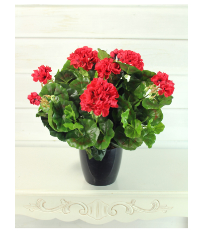 Grand géranium artificiel rouge