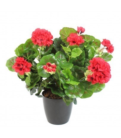 Grand géranium artificiel rouge