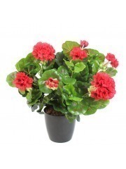 Grand géranium artificiel rouge