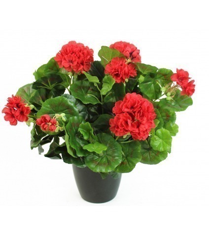 Grand géranium artificiel rouge