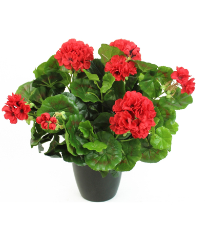 Grand géranium artificiel rouge