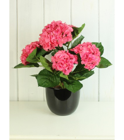 Hortensia artificiel rouge