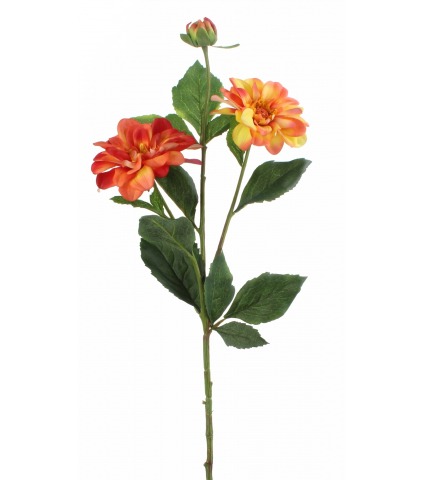 Dahlia artificiel corail