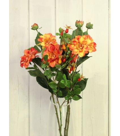 Dahlia artificiel corail