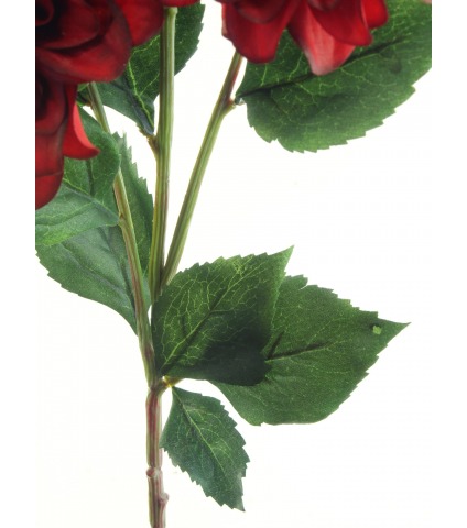 Duo de dahlias artificiels rouges