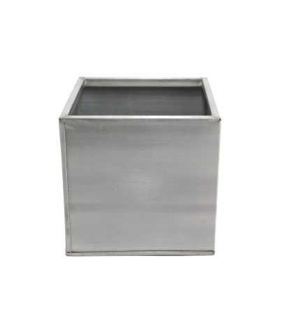 Cache-pot cubique titanium