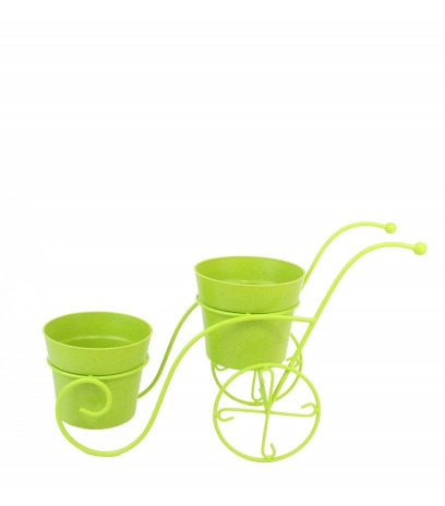 Brouette en zinc vert