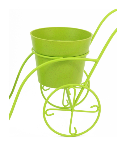 Brouette en zinc vert
