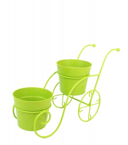 Brouette en zinc vert