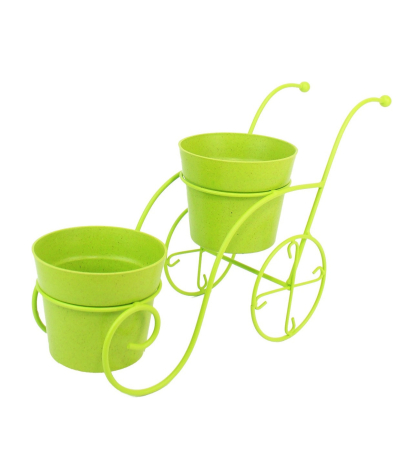 Brouette en zinc vert