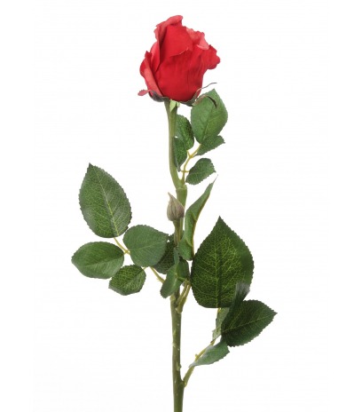 Rose rouge artificielle bouton
