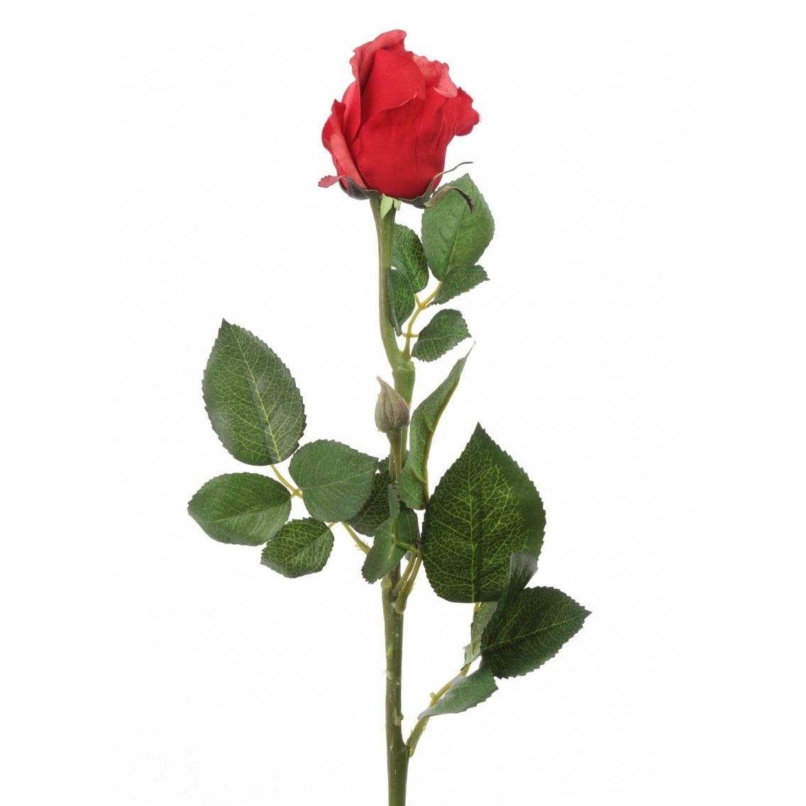 Rose rouge artificielle bouton