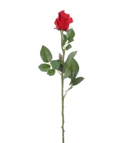 Rose rouge artificielle bouton