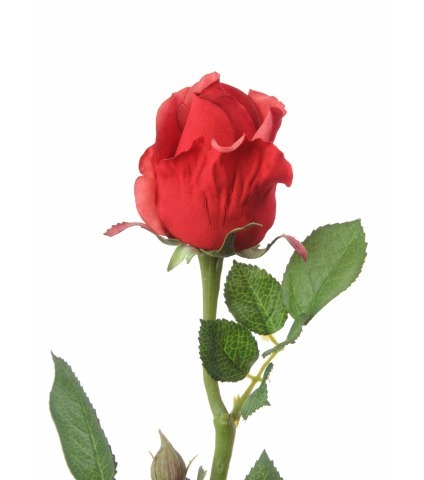Rose rouge artificielle bouton