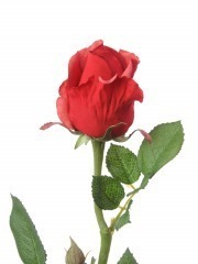 Rose rouge artificielle bouton