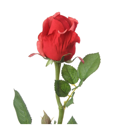 Rose rouge artificielle bouton
