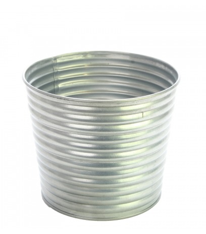 Cache-pot strié en zinc