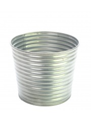 Cache-pot strié en zinc