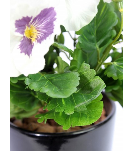 Pensée artificielle blanche et mauve