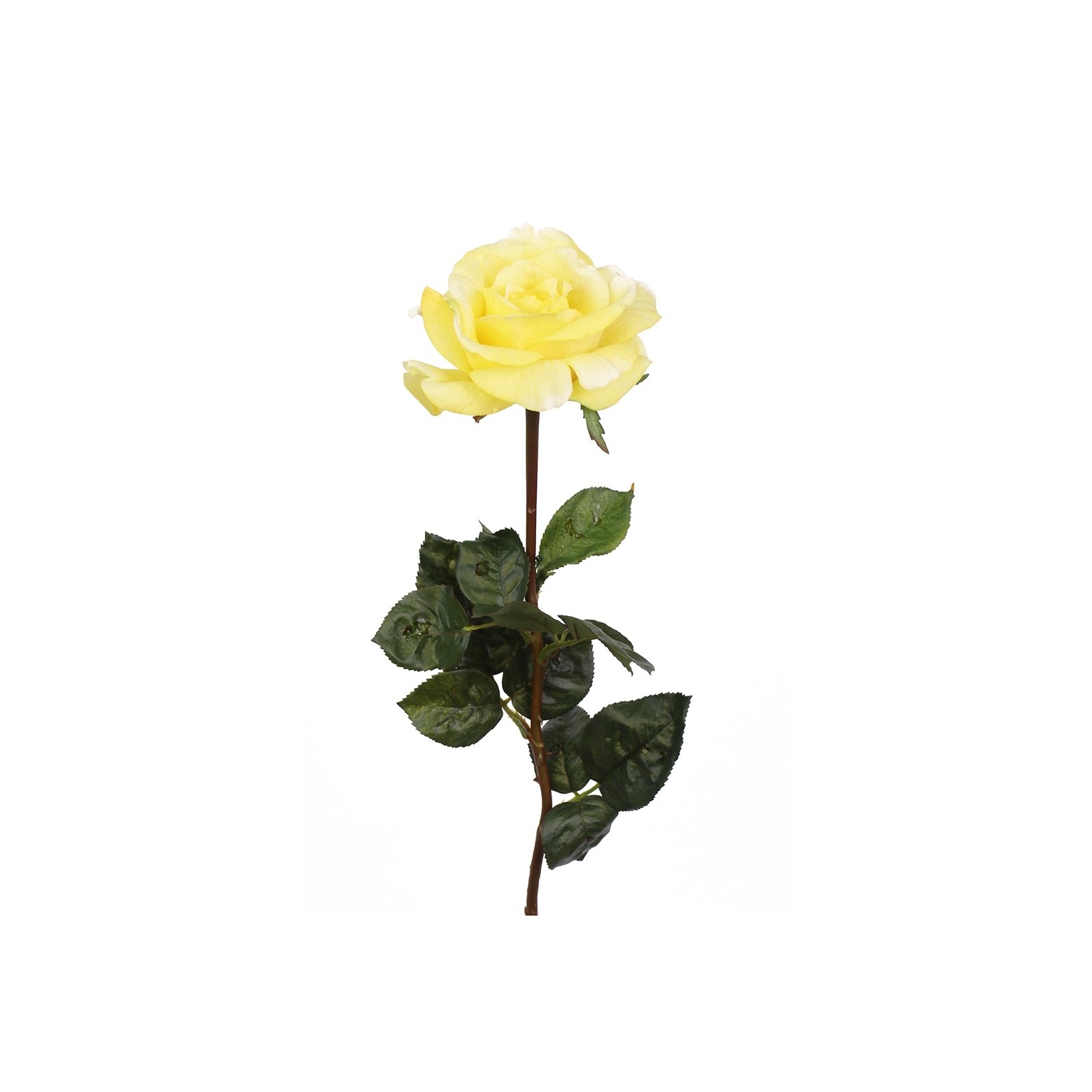 Rose artificielle jaune clair